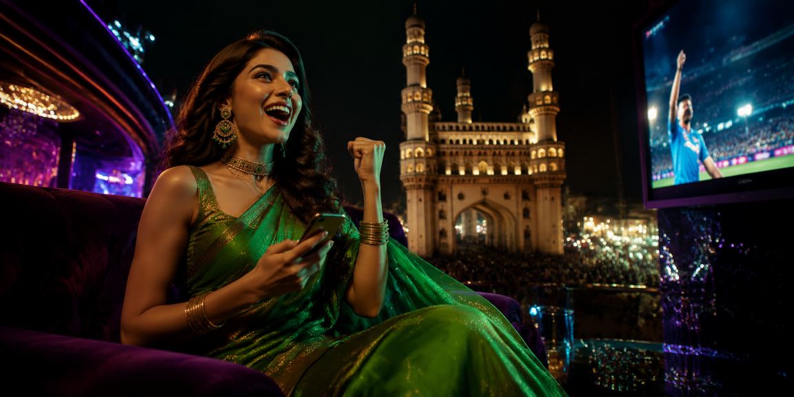 Hyderabad Charminar cityscape with digital gaming theme